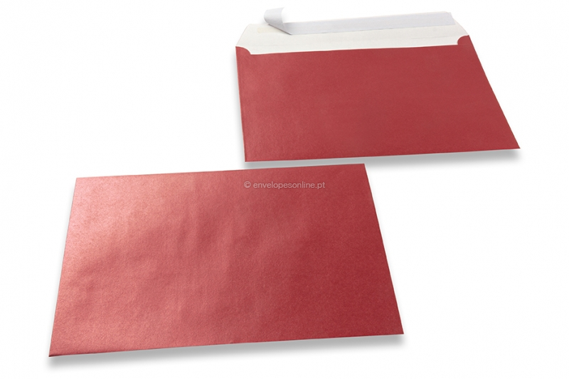 Envelopes madrepérola coloridos vermelho - 162 x 229 mm