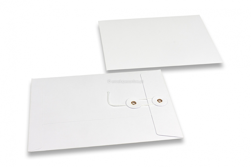 Envelopes com fecho de corda e arruela - 162 x 229 mm, branco