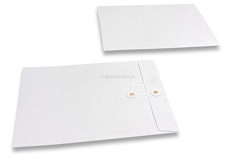 Envelopes com fecho de corda e arruela - 229 x 324 mm, branco