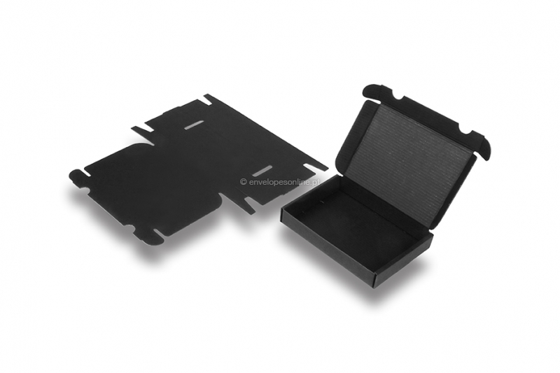 Caixas para correio pretas - com preto interno, 160 x 120 x 25 mm