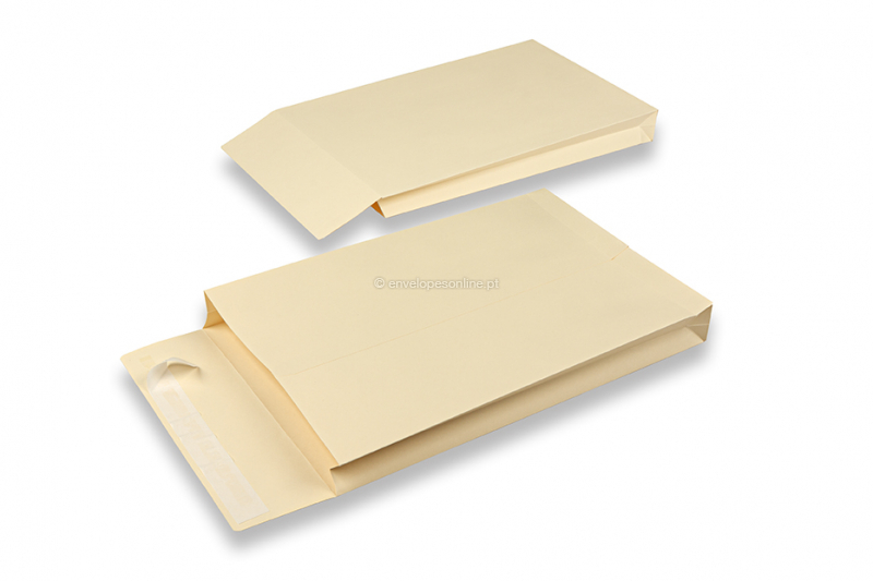 Envelopes de reforço com fundo de bloqueio - 230 x 350 x 40 mm, creme