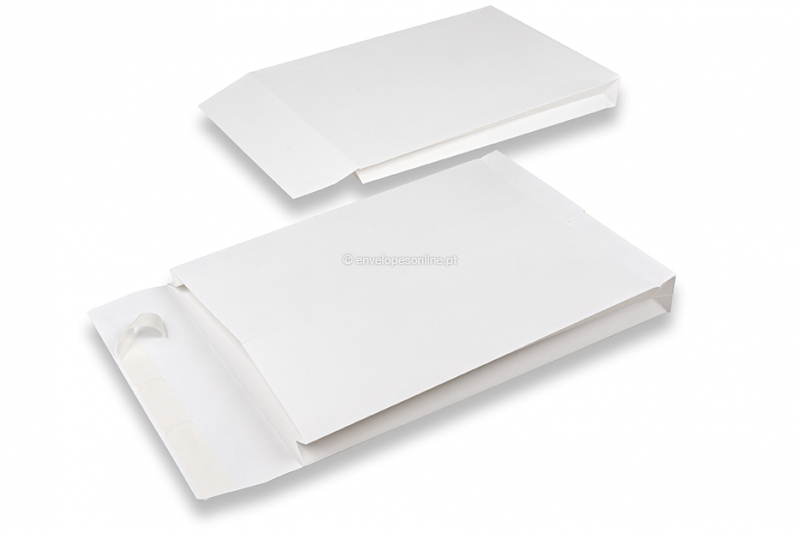Envelopes de reforço com fundo de bloqueio - 262 x 371 x 40 mm, branco