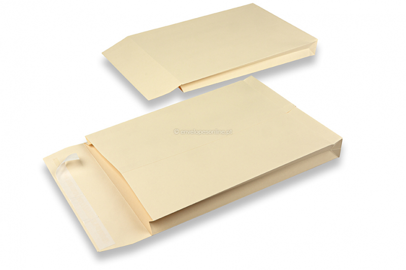 Envelopes de reforço com fundo de bloqueio - 262 x 371 x 40 mm, creme