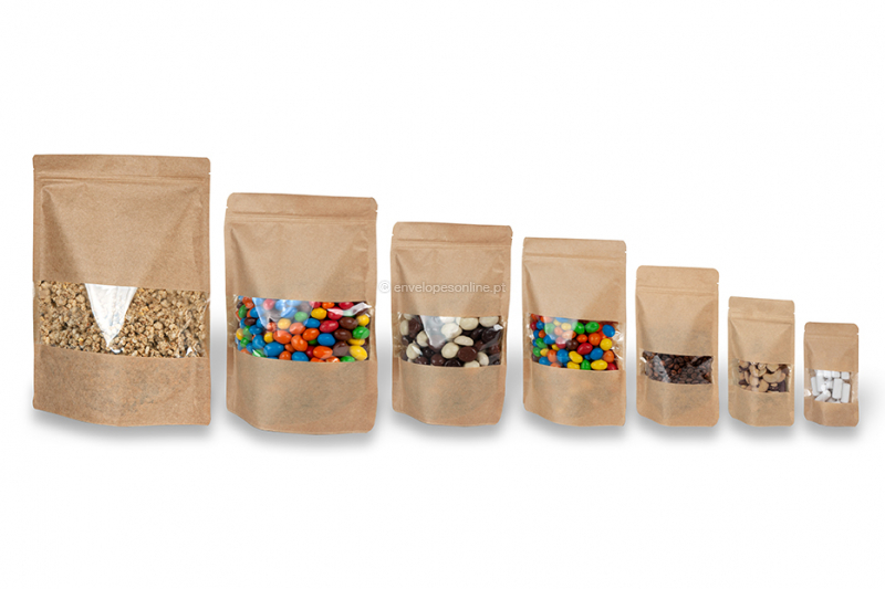 Saco com base e janela - castanho