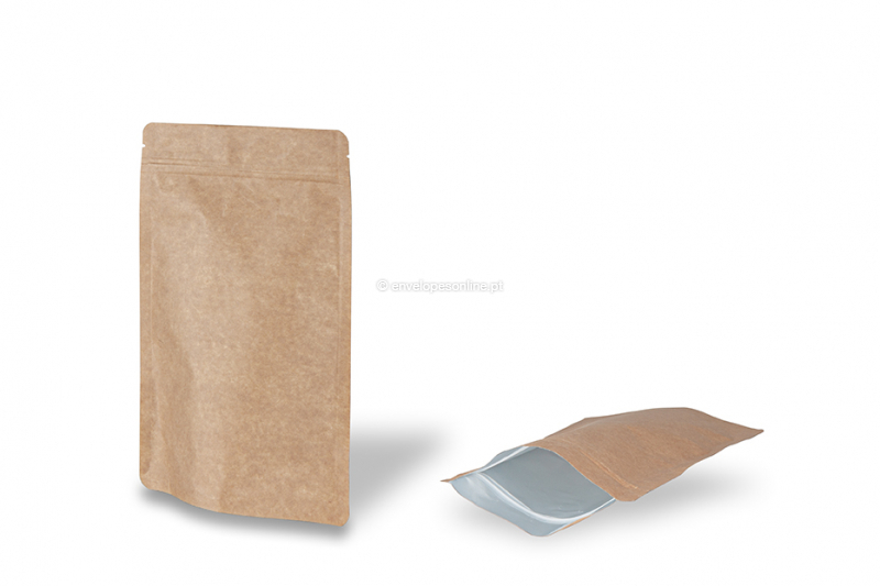 Sacos de fundo bloco em kraft castanho - 160 x 270 x 80 mm, 750 ml