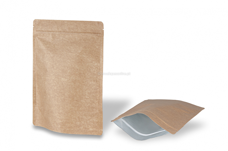 Sacos de fundo bloco em kraft castanho - 200 x 300 x 100 mm, 1800 ml