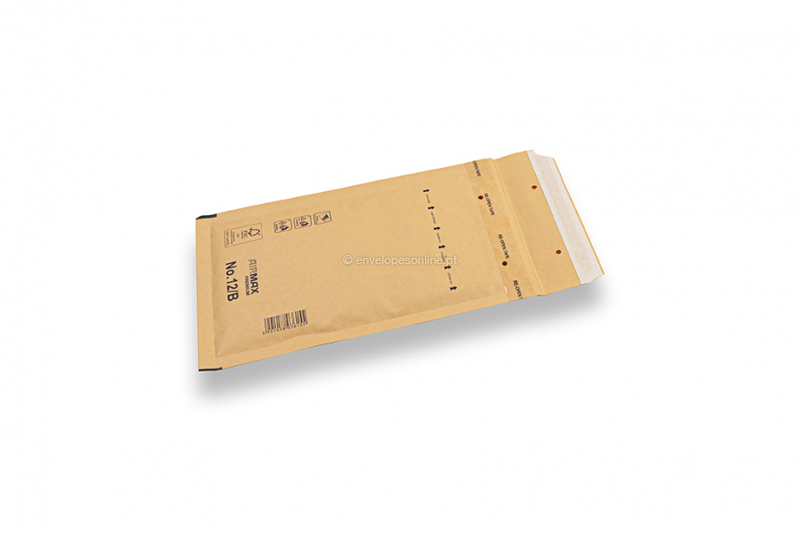 Envelopes de bolhas castanhos (80 g/m²) - 120 x 215 mm (B12)