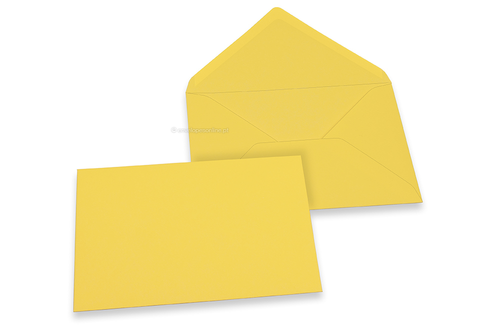  Envelopes de cartões de felicitações coloridos - Amarelo açafrão, 114 x 162 mm