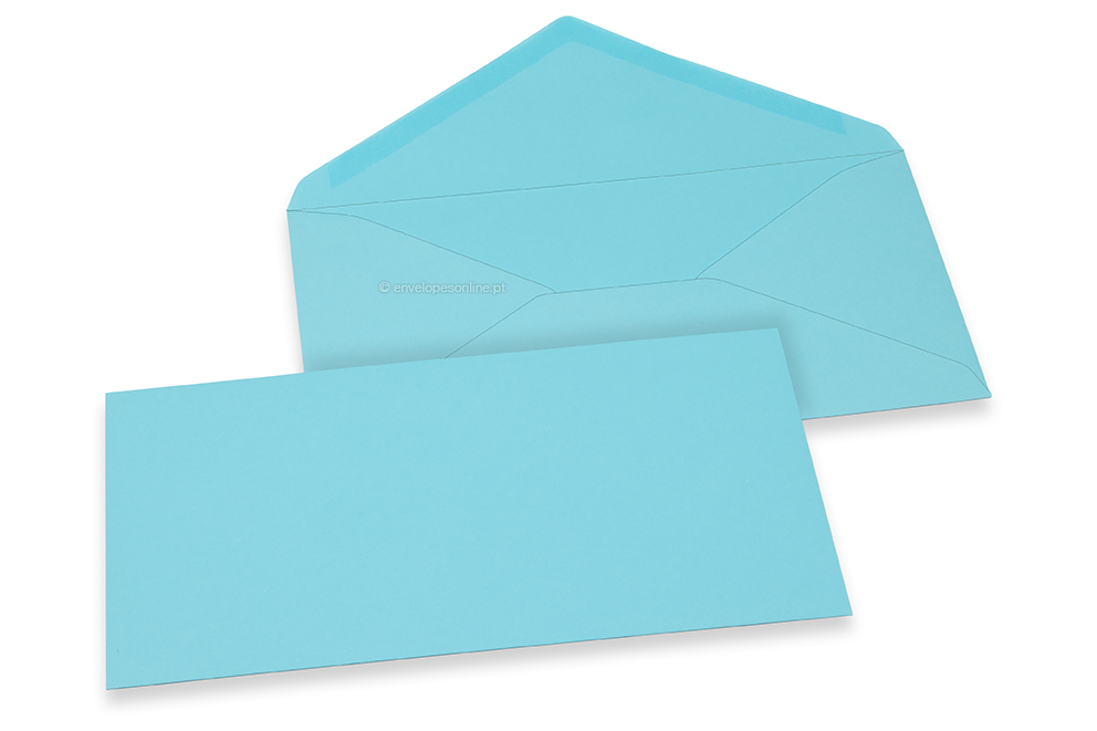  Envelopes de cartões de felicitações coloridos - Azul celeste, 110 x 220 mm