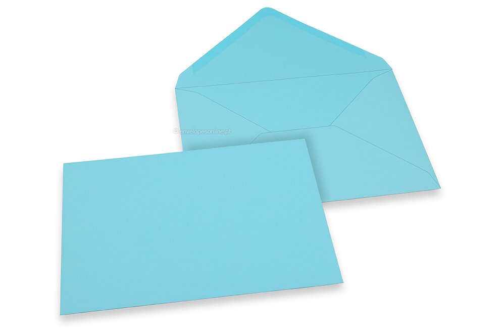 Envelopes de cartões de felicitações coloridos - Azul celeste, 162 x 229 mm