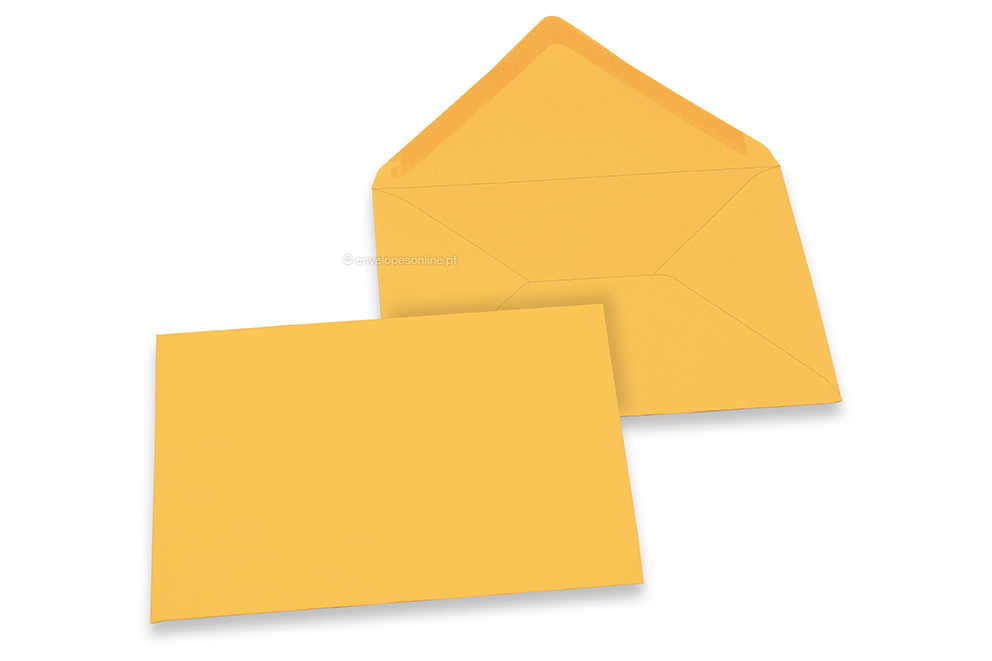 Envelopes de cartões de felicitações coloridos - Amarelo-dourado, 114 x 162 mm