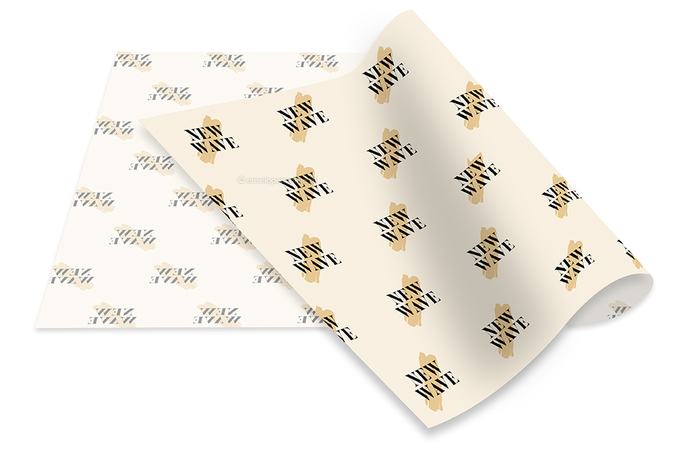 Papel de seda personalizado - com uma impressão como exemplo