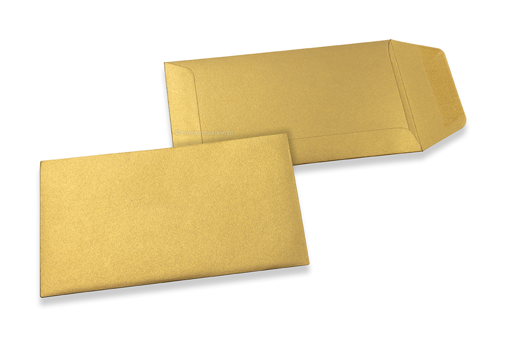 Envelopes de bolso coloridos - dourado, 65 x 105 mm