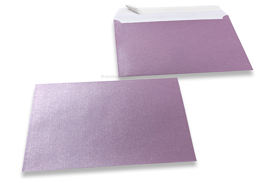 Envelopes madrepérola coloridos lilás - 162 x 229 mm