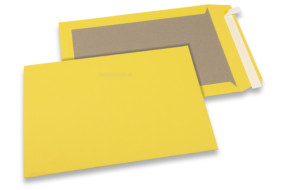 Envelopes coloridos em cartão rígido - amarelo, 229 x 324 mm