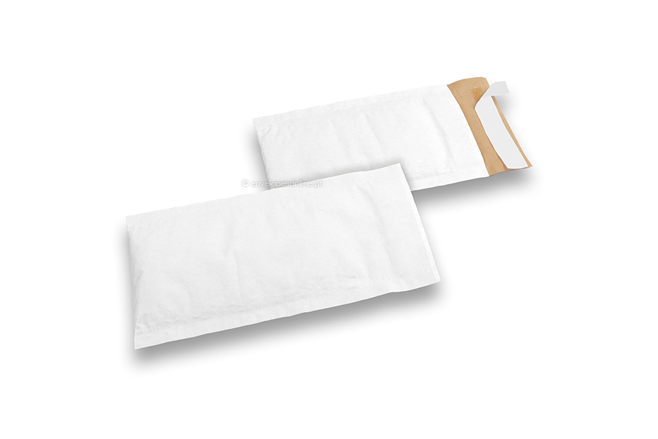 Envelopes com bolhas de ar em papel de favo de mel - branco, 100 x 165 mm