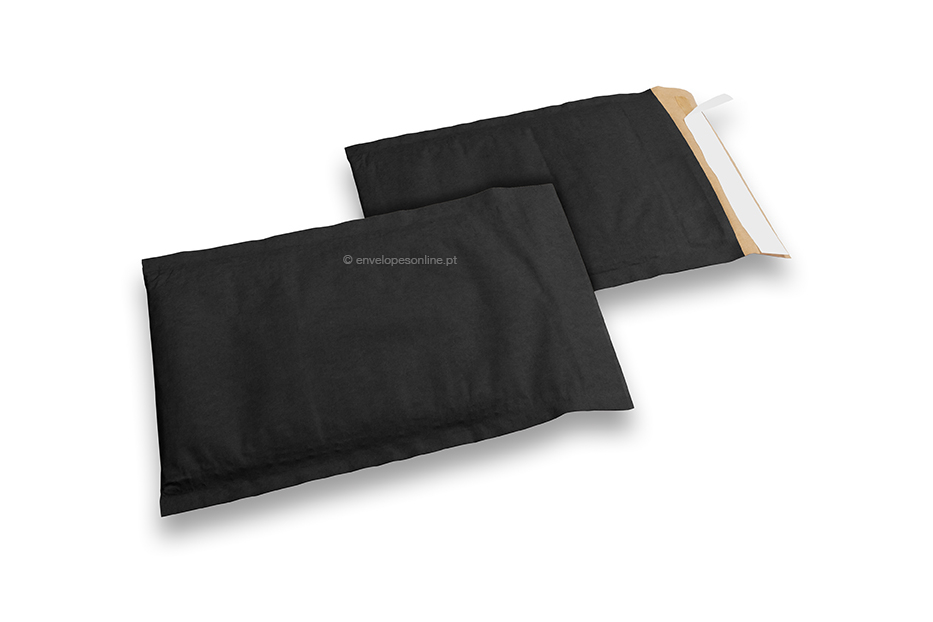 Envelopes com bolhas de ar em papel de favo de mel - preto, 150 x 215 mm