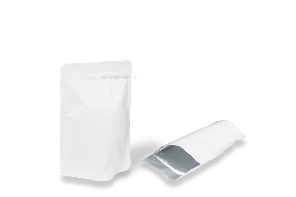 Sacos de fundo bloco em kraft branco - 130 x 225 x 70 mm, 500 ml