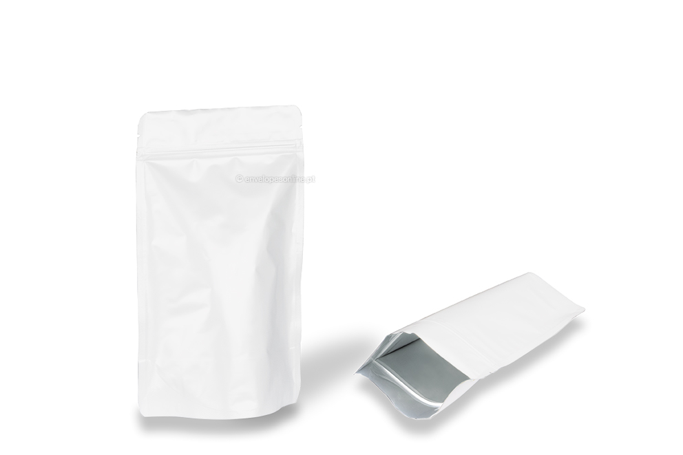 Sacos de fundo bloco em kraft branco - 160 x 270 x 80 mm, 750 ml