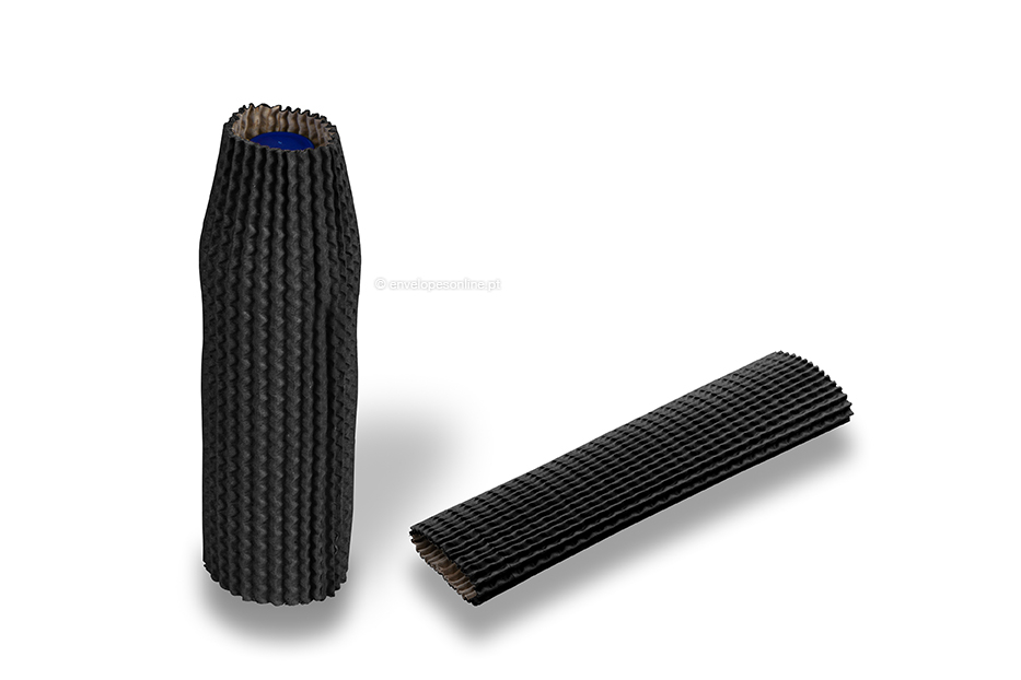 Mangas de proteção em cartão preto - 24 cm altura: para o diâmetro de 5 cm à 7 cm