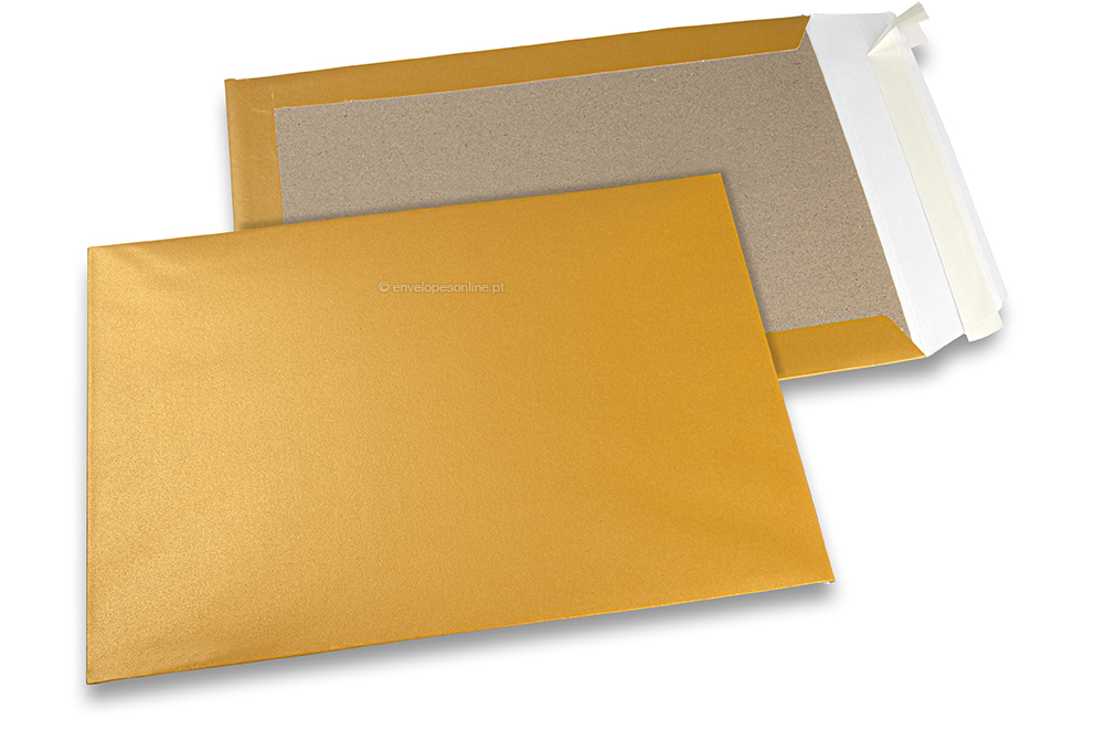 Envelopes coloridos em cartão rígido - dourado, 229 x 324 mm