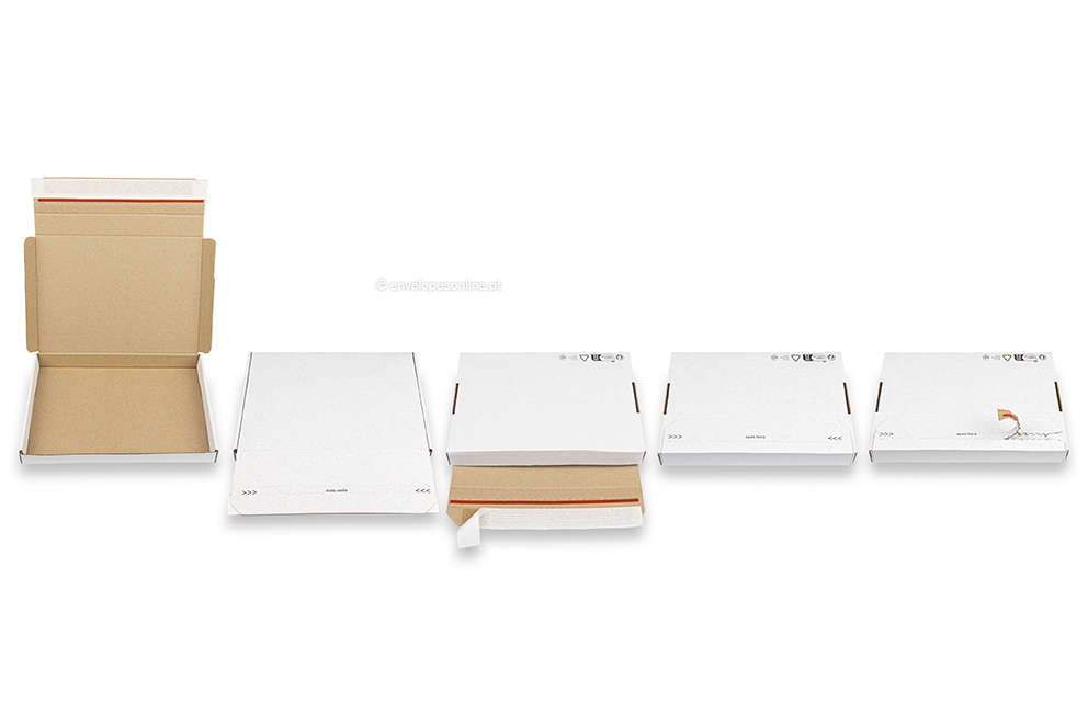 Caixas de transporte dobráveis com fita autocolante