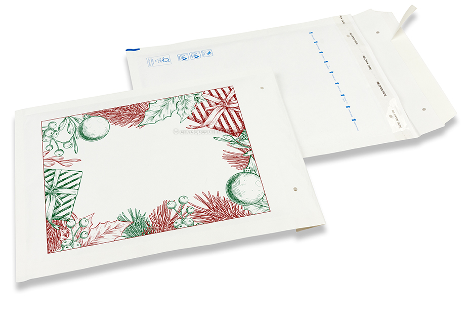 Envelopes de Natal de bolhas brancos - Vintage