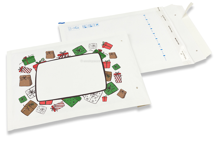 Envelopes de Natal de bolhas brancos - Presentes