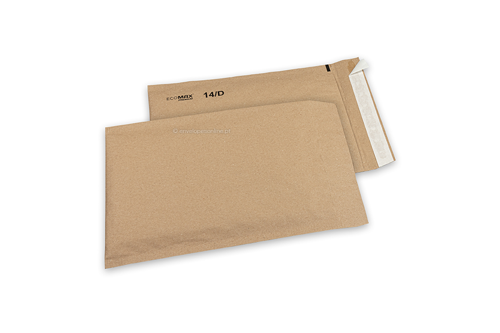 Envelopes almofadados de papel Ecomax - 180 x 265 mm, 14/D, castanho