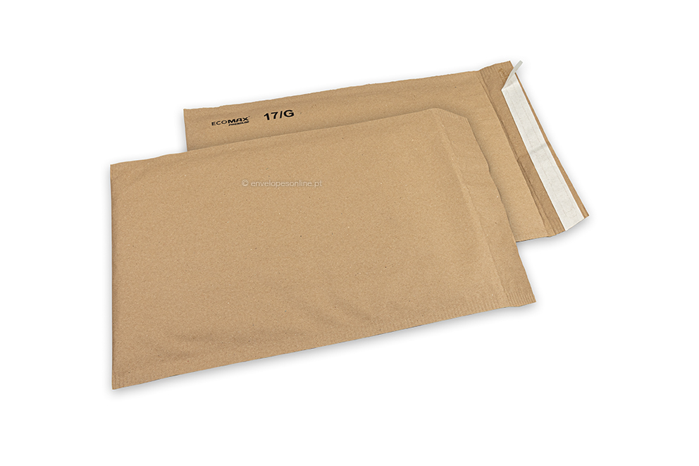 Envelopes almofadados de papel Ecomax - 230 x 340 mm, 17/G, castanho