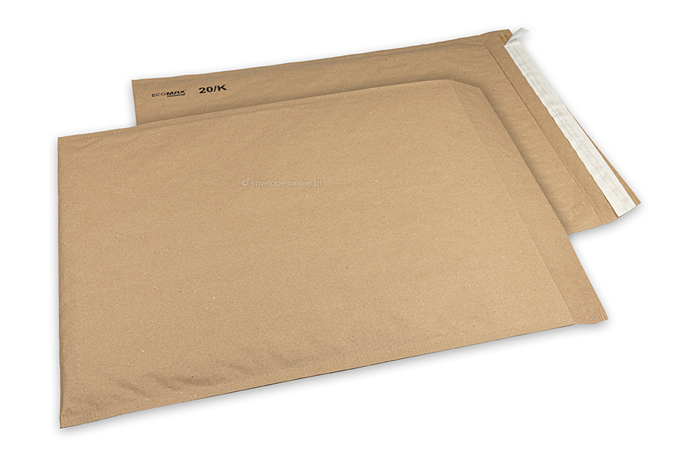 Envelopes almofadados de papel Ecomax - 350 x 470 mm, 20/K, castanho